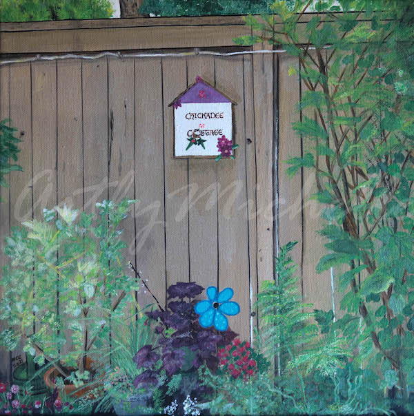 chickadee cottage painting